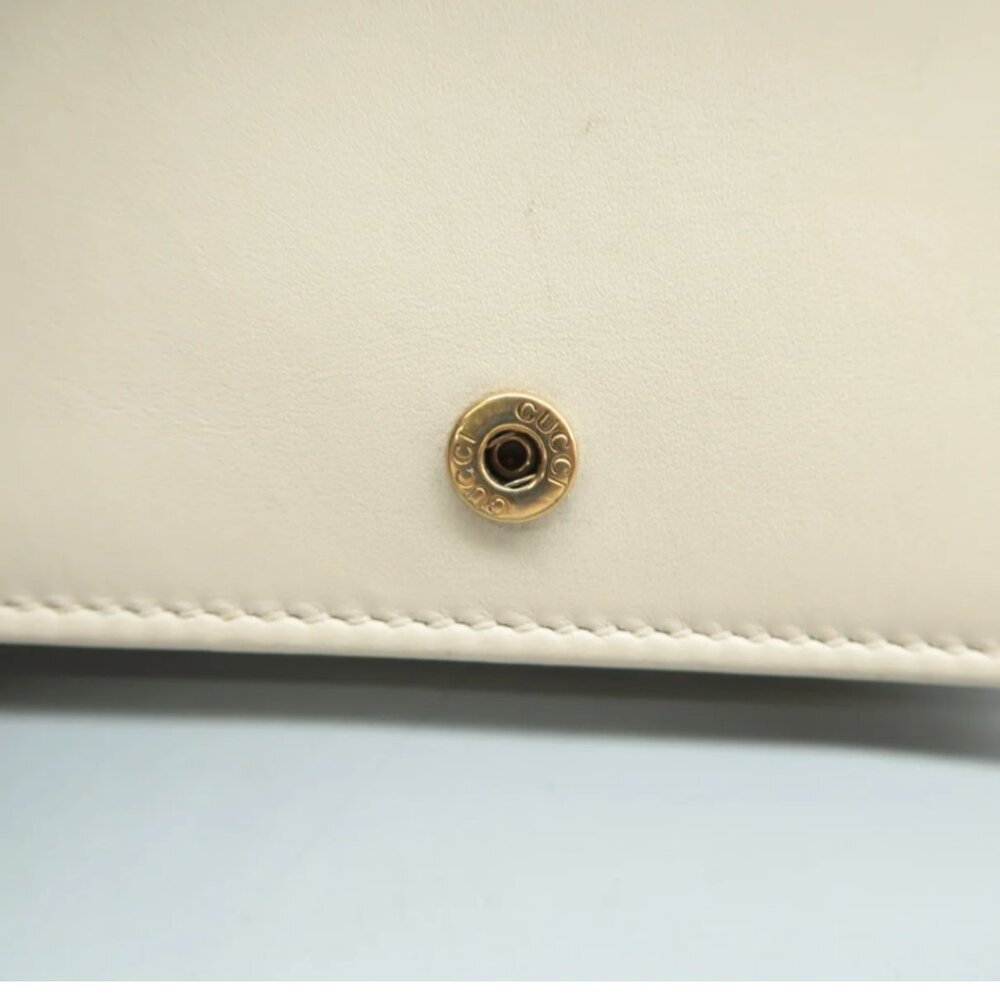 100% Authentic GUCCI White&Red Trompe L'Oeil Leather Wallet - Picture 11 of 12